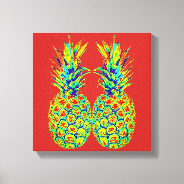 Ananas Pop Art Leinwanddruck (Vorderseite)