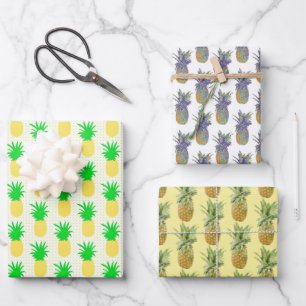 Ananas Pop Art Trio Geschenkpapier Set