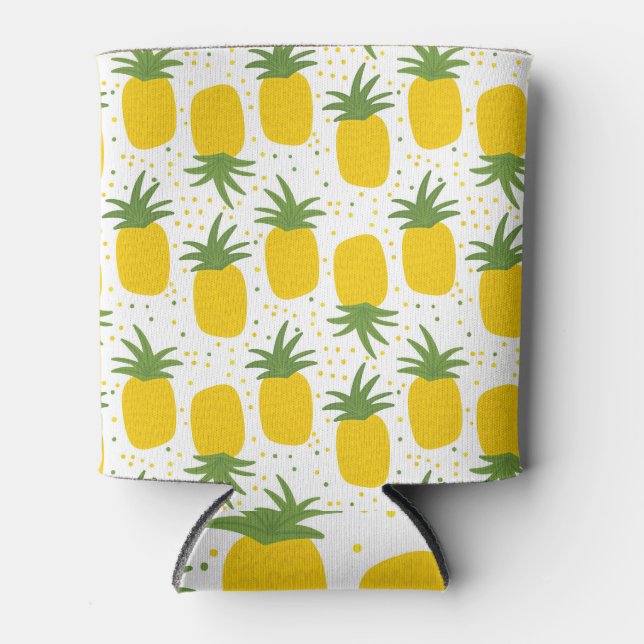 Ananas-Punkte: Sommerfruchtdesign Dosenkühler (Vorderseite)