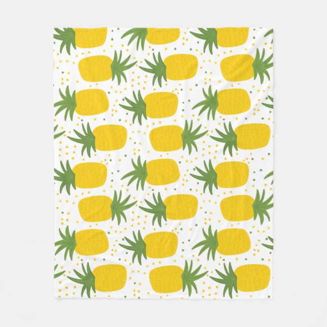 Ananas-Punkte: Sommerfruchtdesign Fleecedecke (Vorderseite)