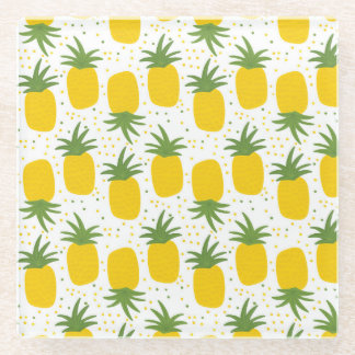 Ananas-Punkte: Sommerfruchtdesign Glasuntersetzer