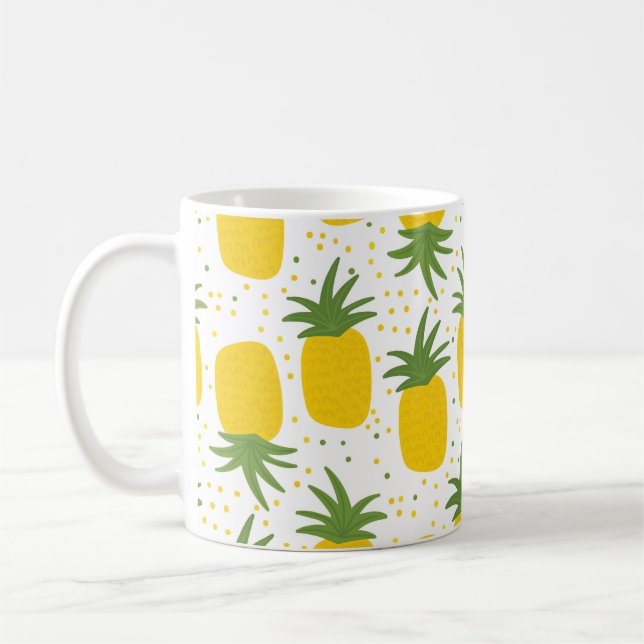 Ananas-Punkte: Sommerfruchtdesign Kaffeetasse (Links)
