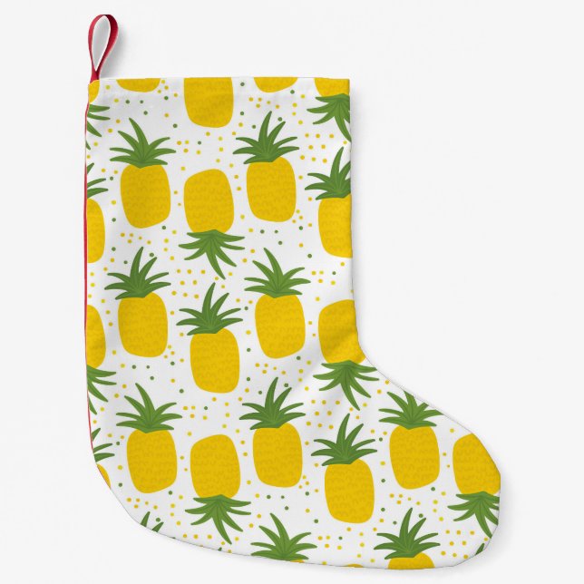 Ananas-Punkte: Sommerfruchtdesign Kleiner Weihnachtsstrumpf (Vorderseite)