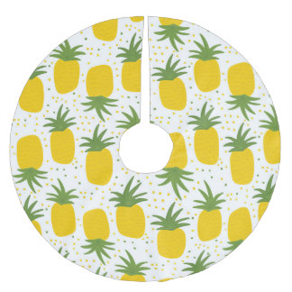 Ananas-Punkte: Sommerfruchtdesign Polyester Weihnachtsbaumdecke