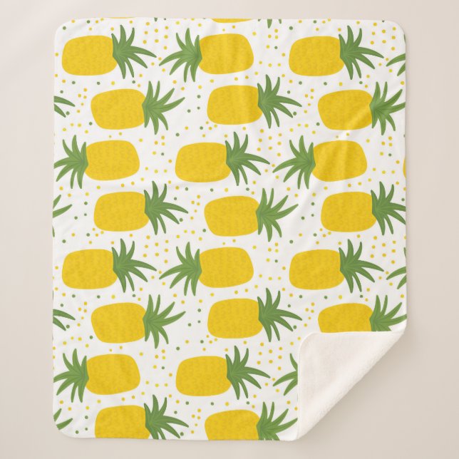 Ananas-Punkte: Sommerfruchtdesign Sherpadecke (Vorderseite)