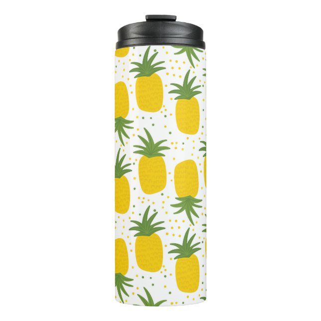 Ananas-Punkte: Sommerfruchtdesign Thermosbecher (Vorderseite)