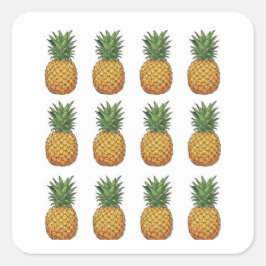 Ananas quadratischer aufkleber