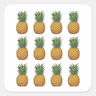 Ananas quadratischer aufkleber