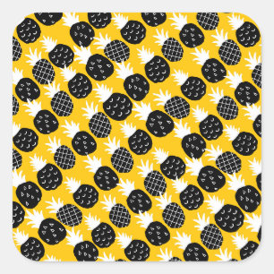 Ananas Quadratischer Aufkleber