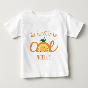 Ananas Rainbow, Sweet to be One, 1st Birthday Baby T-shirt