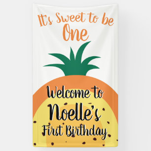 Ananas Rainbow, Sweet to be One, 1st Birthday Banner