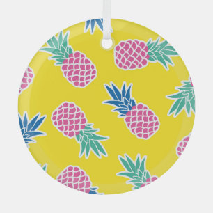 Ananas-Rausch: Heller Cartoon Vintag. Ornament Aus Glas