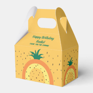 Ananas-Regenbogen, Polka-Punkte, Orange, Geburtsta Geschenkschachtel