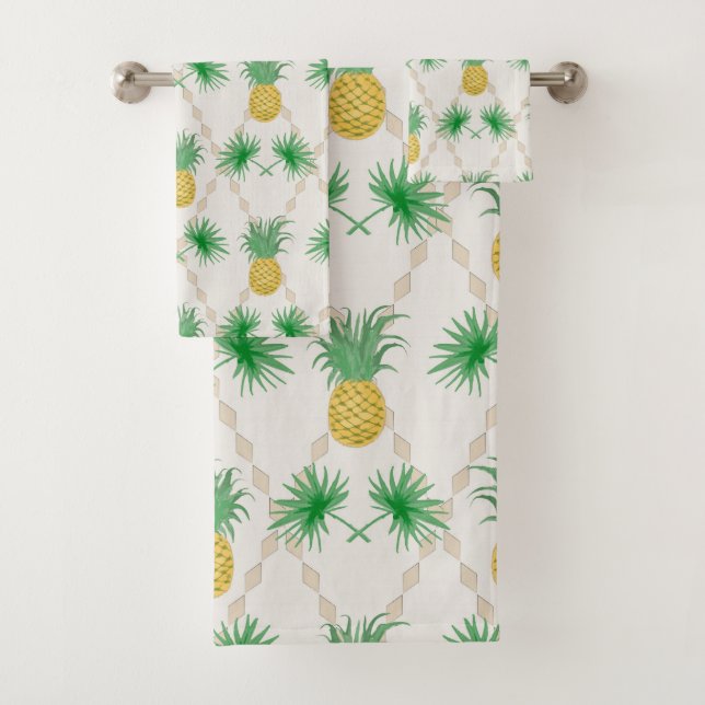 Ananas, Retro-Badehandtuch-Set Badhandtuch Set (Insitu)