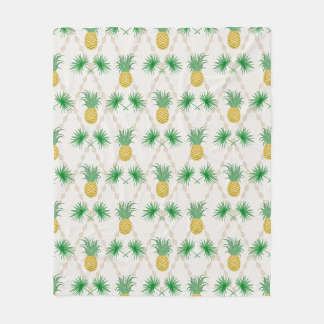 Ananas, Retro Fleecedecke (Vorderseite)