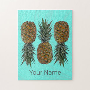 Ananas Retro Vegan und vegetarisch Vintag Obst Puzzle