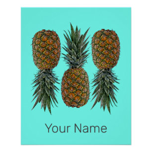 Ananas Retro Vegan und Vegetarisch Vintage Obst Poster