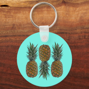 Ananas Retro Vegan und Vegetarisch Vintage Obst Schlüsselanhänger