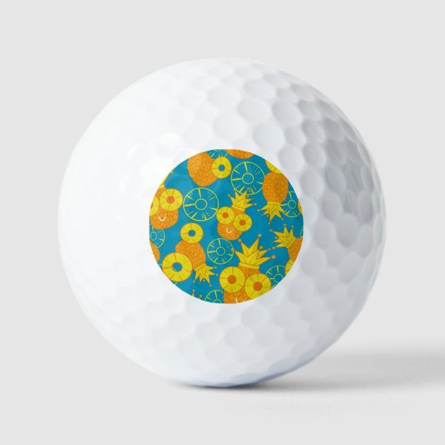 Ananas Rings: Doodle Cartoon Vintag. Golfball (Vorderseite)