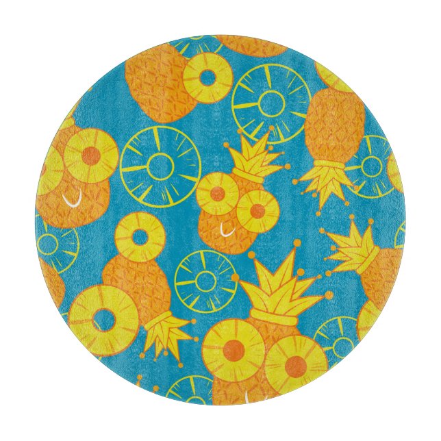 Ananas Rings: Doodle Cartoon Vintag. Schneidebrett (Vorderseite)