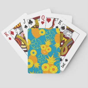 Ananas Rings: Doodle Cartoon Vintag. Spielkarten