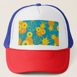 Ananas Rings: Doodle Cartoon Vintag. Truckerkappe