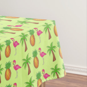 Ananas Rosa Flamingo Palm Tree Tropische Print Tischdecke