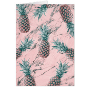 Ananas Rosa Marmor Wirbel Modern Danke Klappkarte