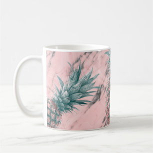 Ananas Rosa Marmor Wirbel Modern Party Chic Tasse