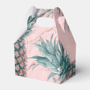 Ananas & Rosa Marmor Wirbel Moderne Tropische Eleg Geschenkschachtel