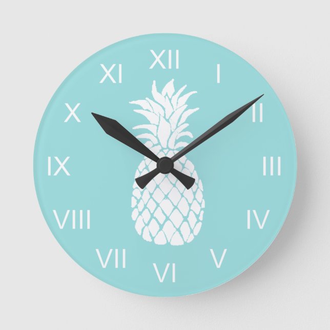Ananas Runde Wanduhr (Vorderseite)