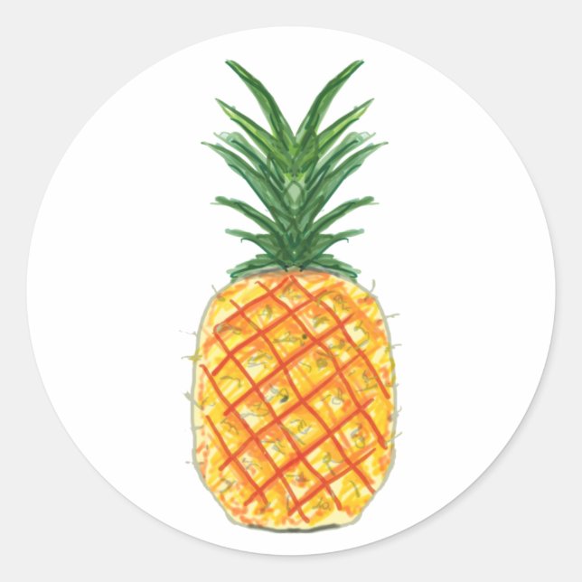Ananas Runder Aufkleber (Vorderseite)