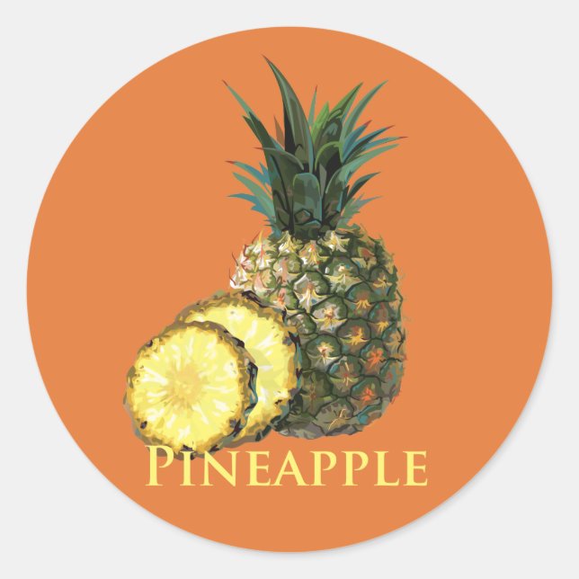 Ananas Runder Aufkleber (Vorderseite)