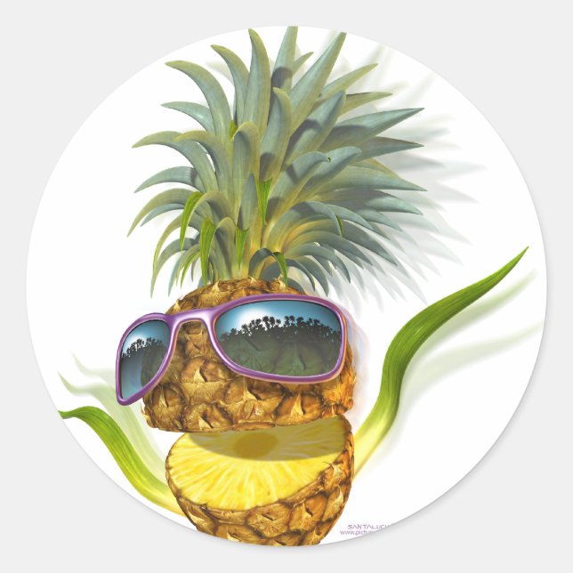 Ananas Runder Aufkleber (Vorderseite)