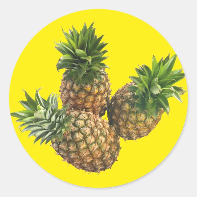 Ananas Runder Aufkleber (Vorderseite)