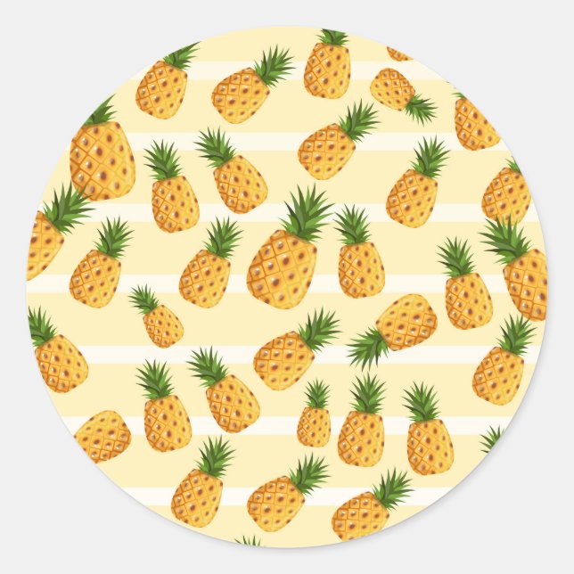 Ananas Runder Aufkleber (Vorderseite)