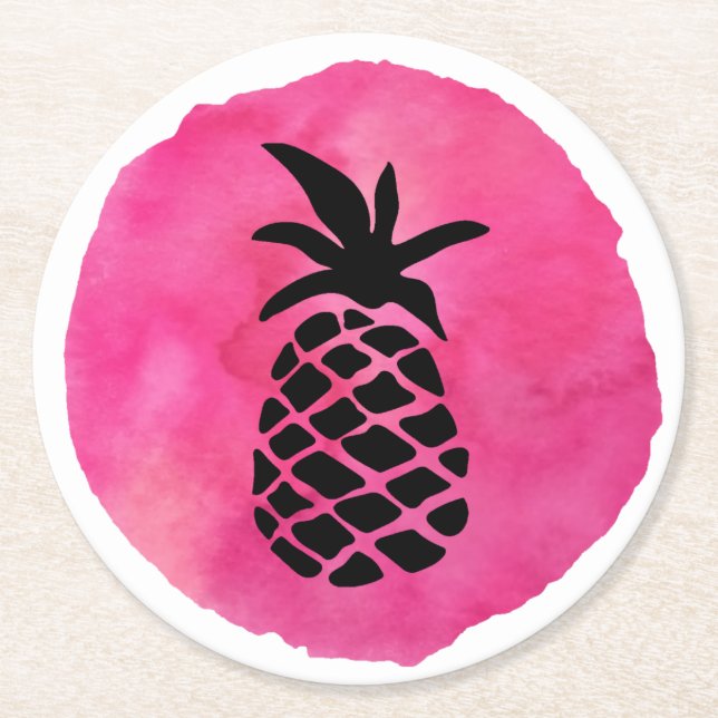 Ananas Runder Pappuntersetzer (Vorderseite)