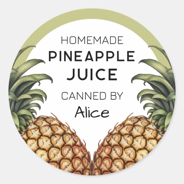 Ananas-Saftmarke Runder Aufkleber (Vorderseite)