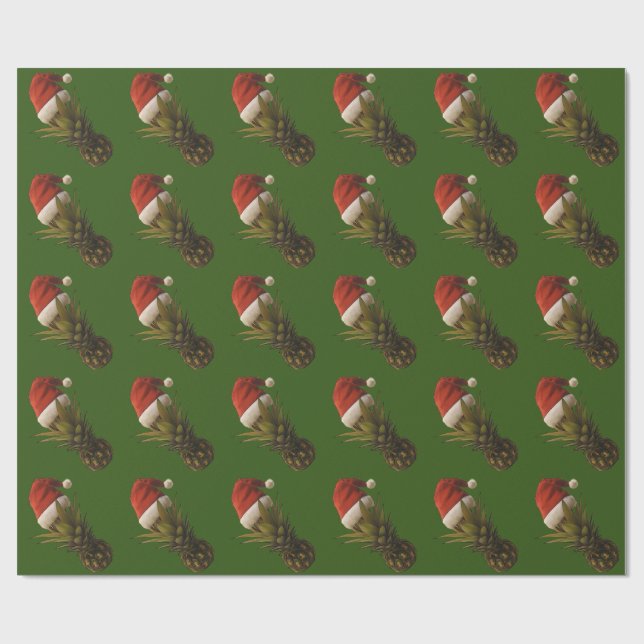 Ananas Santa Hawaiian Mele Kalikima Geschenkwrap Geschenkpapier (Flach)