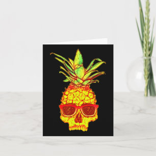 Ananas-Schädel mit Ananas Retro Tropical Aesthe Karte