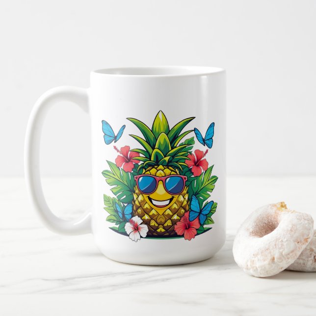 Ananas-Schmetterling Kaffeetasse (Mit Donut)