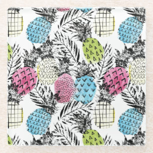 Ananas-Schmutz-Palmen Glasuntersetzer