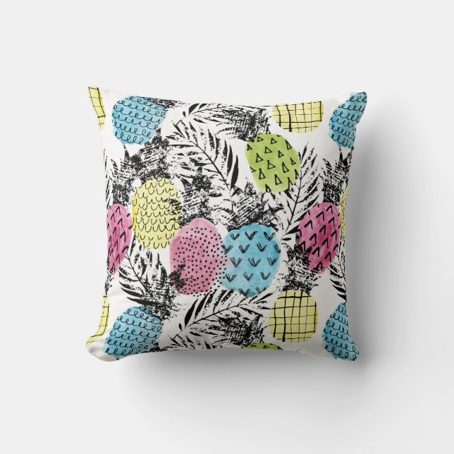 Ananas-Schmutz-Palmen Kissen (Vorderseite)