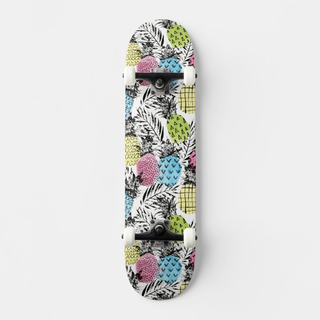 Ananas-Schmutz-Palmen Skateboard (Vorderseite)