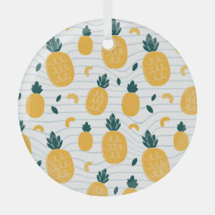 Ananas-Schönheit: Handgezeichnetes Muster Ornament Aus Glas