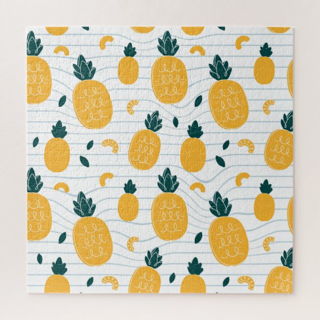 Ananas-Schönheit: Handgezeichnetes Muster Puzzle (Vertikal)