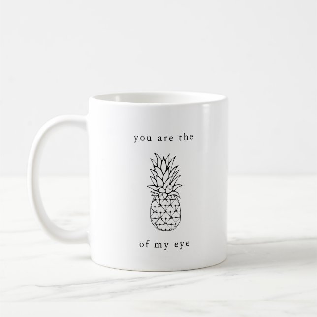Ananas | Schwarz und Weiß elegant Kaffeetasse (Links)