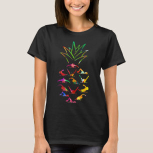 Ananas schwimmen Wasserfarbe T-Shirt