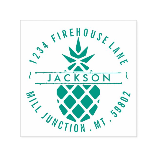 Ananas-Selbstfärbung der Rücksendeadresse Briefmar Permastempel (Design)