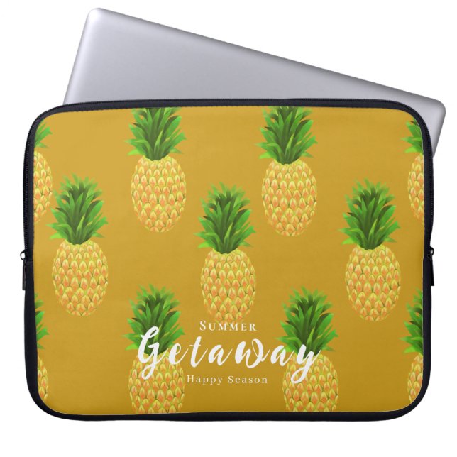 Ananas Senf Laptopschutzhülle (Vorderseite)
